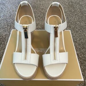 White Michael Kors wedges